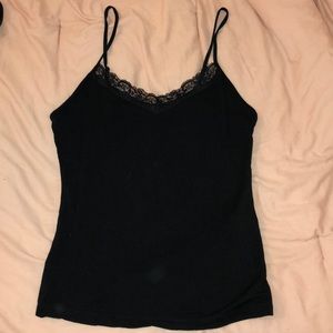 Black tank top lace detail